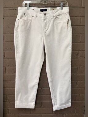 Talbots NWT white boyfriend jeans 8P